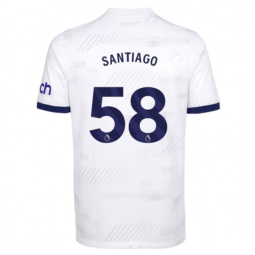 Damen Fußball Yago Santiago #58 Weiß Heimtrikot Trikot 2023/24 T-Shirt Luxemburg