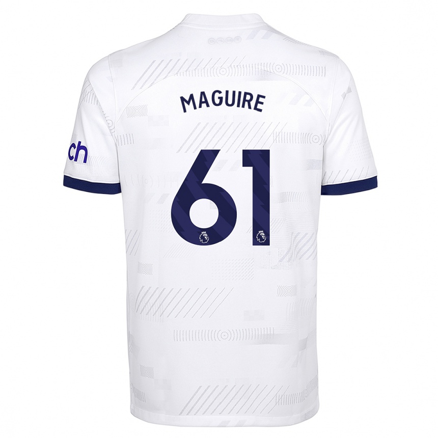 Damen Fußball Aaron Maguire #61 Weiß Heimtrikot Trikot 2023/24 T-Shirt Luxemburg