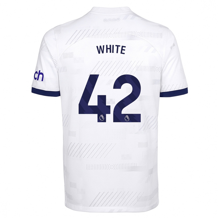 Damen Fußball Harvey White #42 Weiß Heimtrikot Trikot 2023/24 T-Shirt Luxemburg
