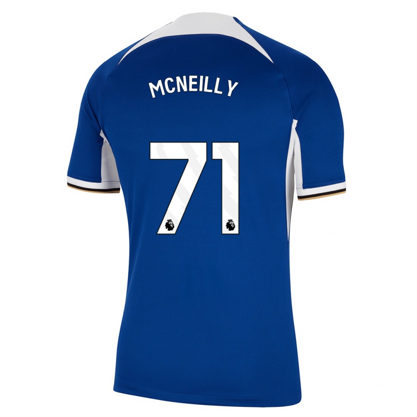 Damen Fußball Donnell Mcneilly #71 Blau Heimtrikot Trikot 2023/24 T-Shirt Luxemburg