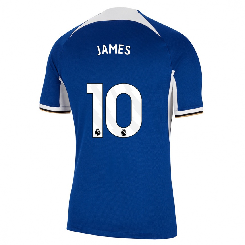 Damen Fußball Lauren James #10 Blau Heimtrikot Trikot 2023/24 T-Shirt Luxemburg