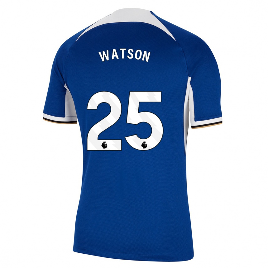 Damen Fußball Lucy Watson #25 Blau Heimtrikot Trikot 2023/24 T-Shirt Luxemburg