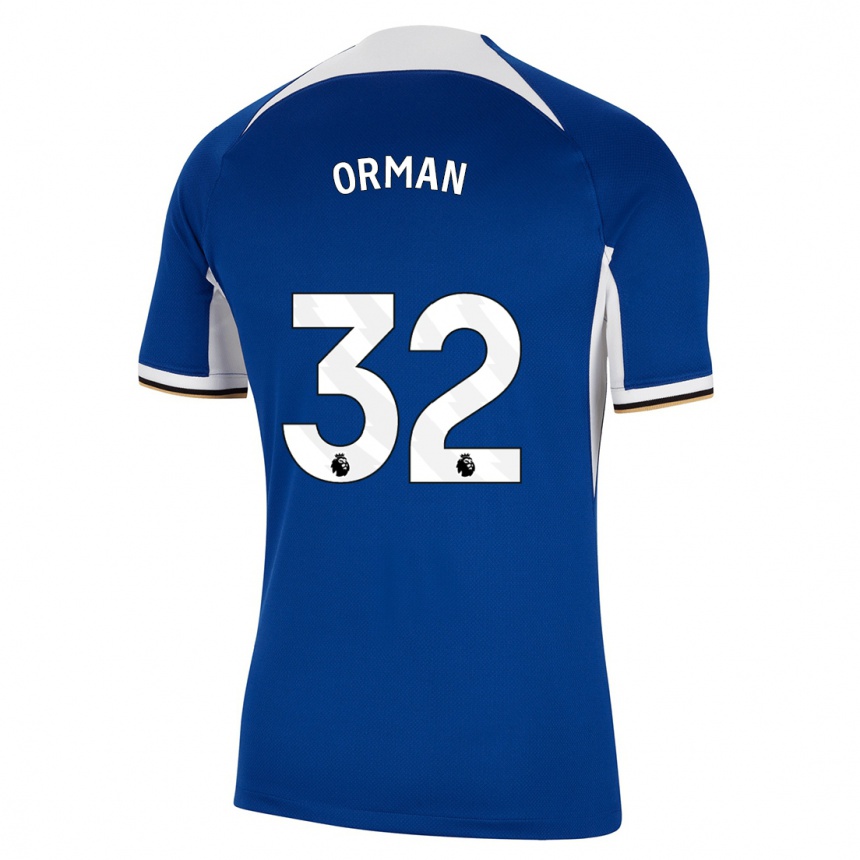 Damen Fußball Emily Orman #32 Blau Heimtrikot Trikot 2023/24 T-Shirt Luxemburg