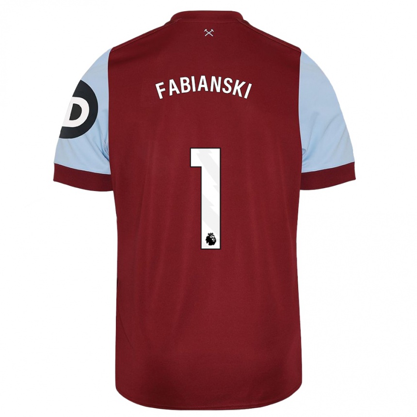 Damen Fußball Lukasz Fabianski #1 Kastanienbraun Heimtrikot Trikot 2023/24 T-Shirt Luxemburg