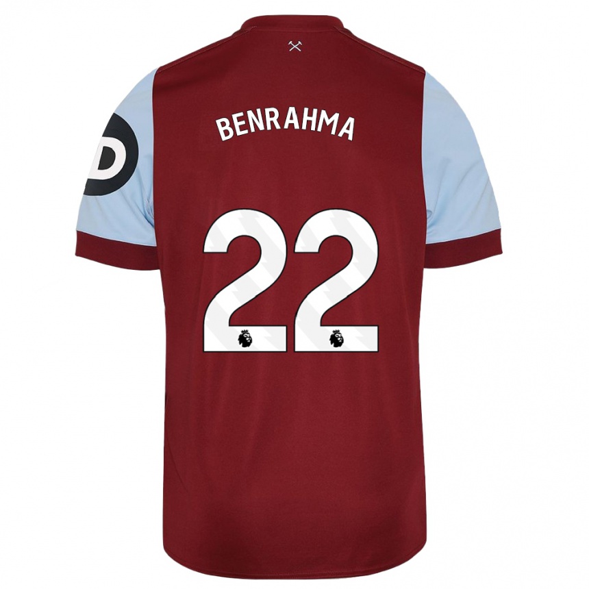 Damen Fußball Said Benrahma #22 Kastanienbraun Heimtrikot Trikot 2023/24 T-Shirt Luxemburg