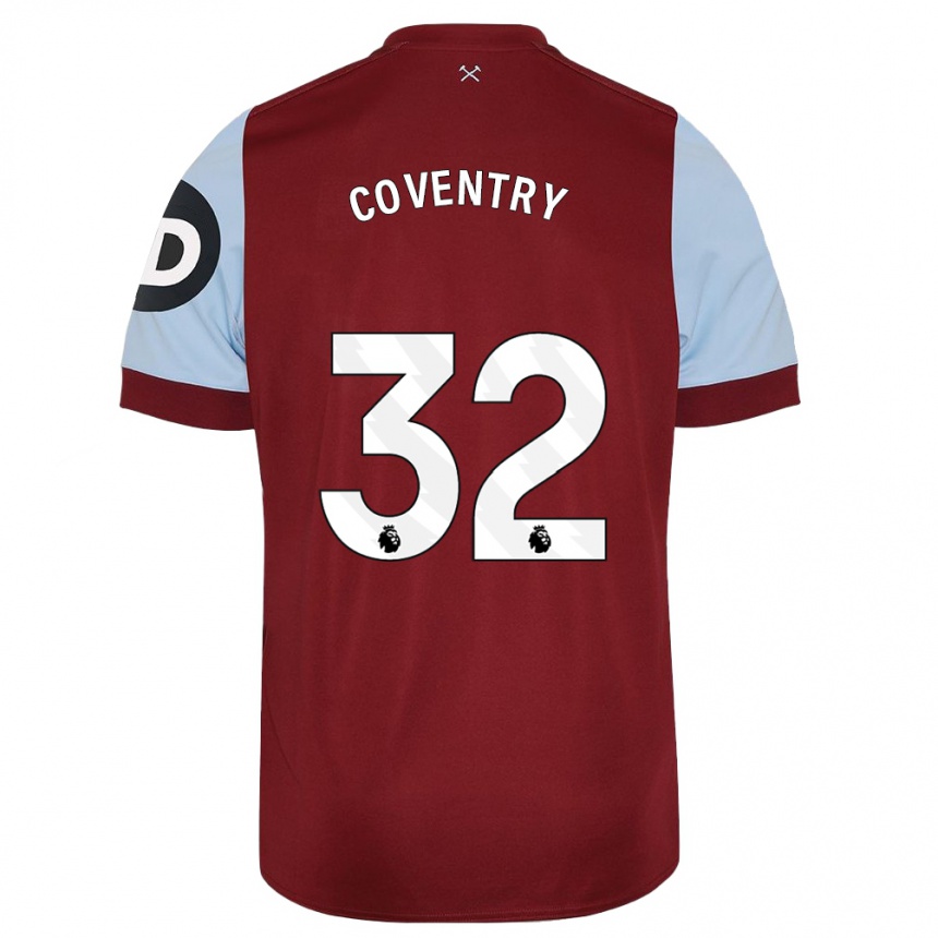 Damen Fußball Conor Coventry #32 Kastanienbraun Heimtrikot Trikot 2023/24 T-Shirt Luxemburg