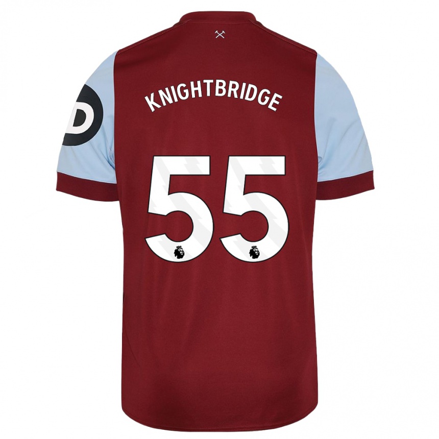 Damen Fußball Jacob Knightbridge #55 Kastanienbraun Heimtrikot Trikot 2023/24 T-Shirt Luxemburg