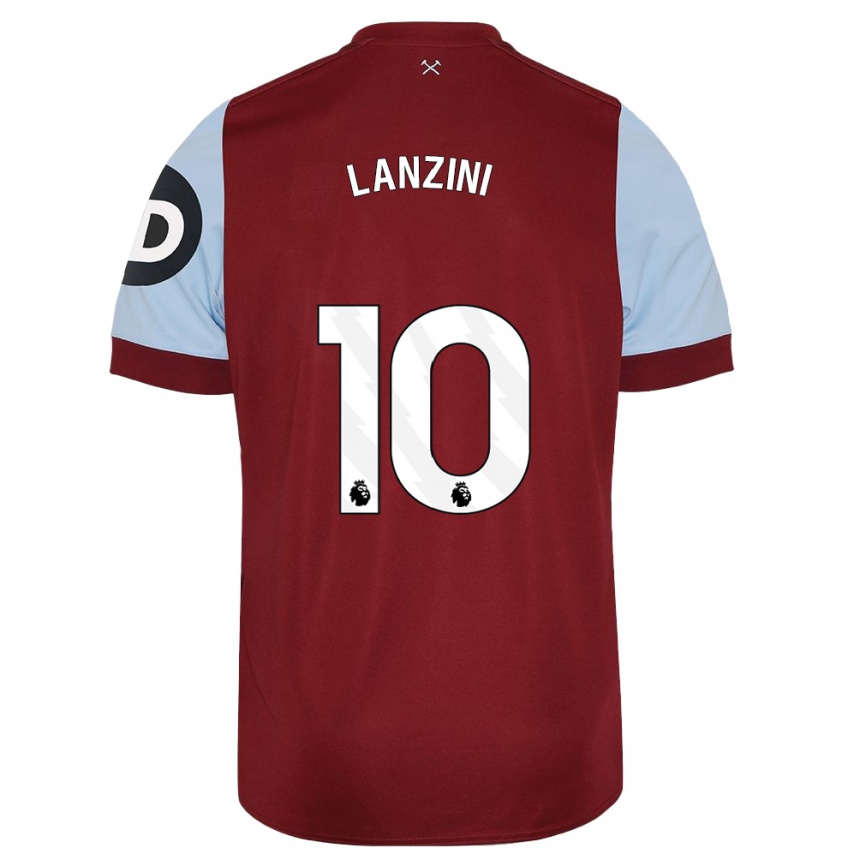 Damen Fußball Manuel Lanzini #10 Kastanienbraun Heimtrikot Trikot 2023/24 T-Shirt Luxemburg