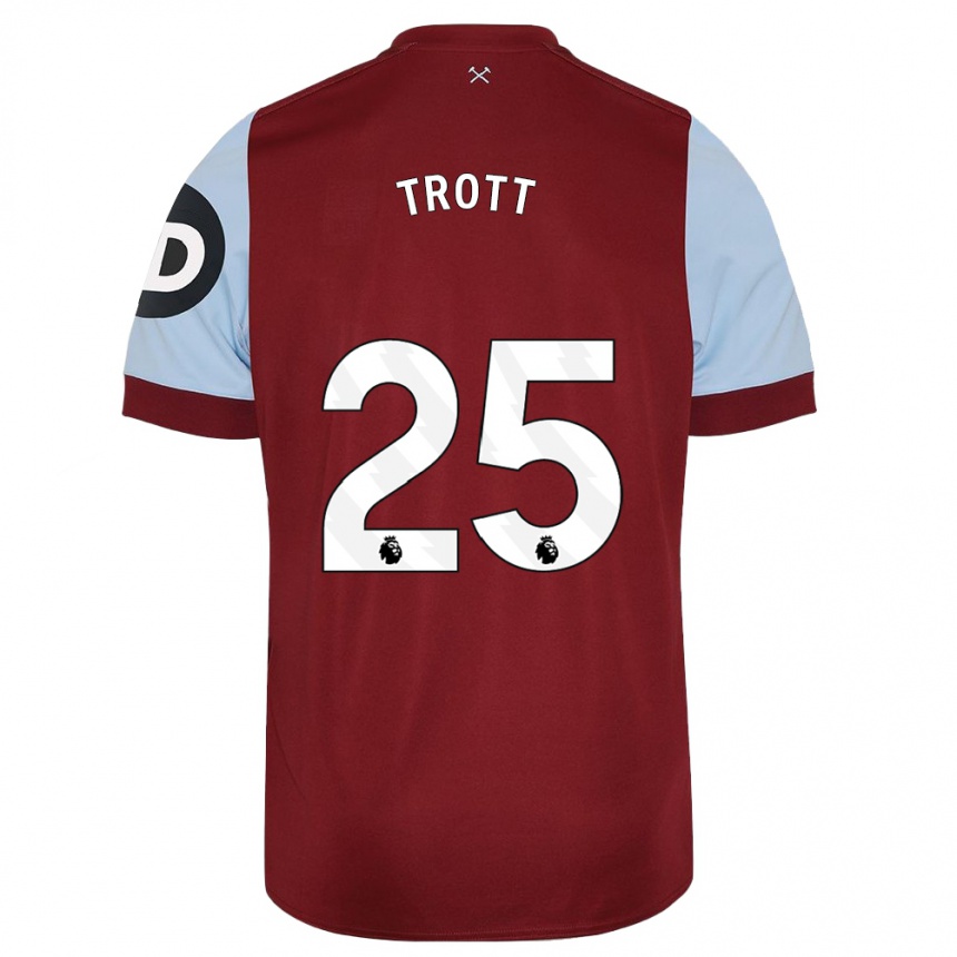 Damen Fußball Nathan Trott #25 Kastanienbraun Heimtrikot Trikot 2023/24 T-Shirt Luxemburg