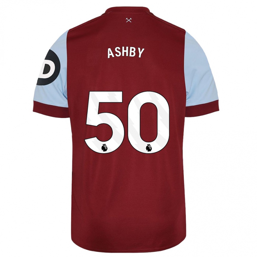 Damen Fußball Harrison Ashby #50 Kastanienbraun Heimtrikot Trikot 2023/24 T-Shirt Luxemburg