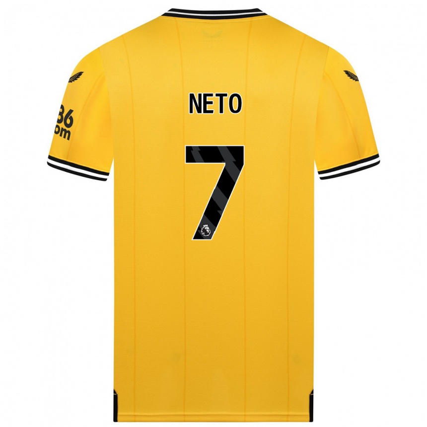 Damen Fußball Pedro Neto #7 Gelb Heimtrikot Trikot 2023/24 T-Shirt Luxemburg