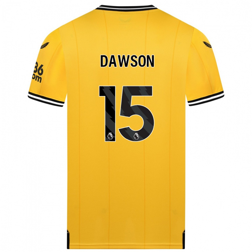 Damen Fußball Craig Dawson #15 Gelb Heimtrikot Trikot 2023/24 T-Shirt Luxemburg