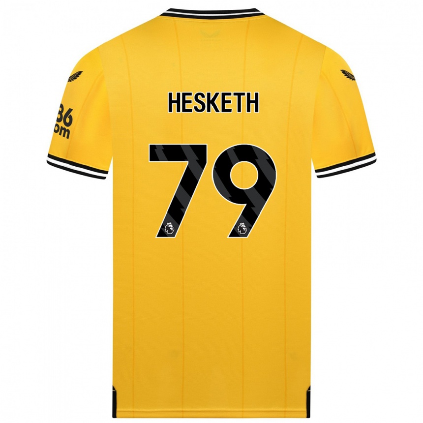 Damen Fußball Owen Hesketh #79 Gelb Heimtrikot Trikot 2023/24 T-Shirt Luxemburg