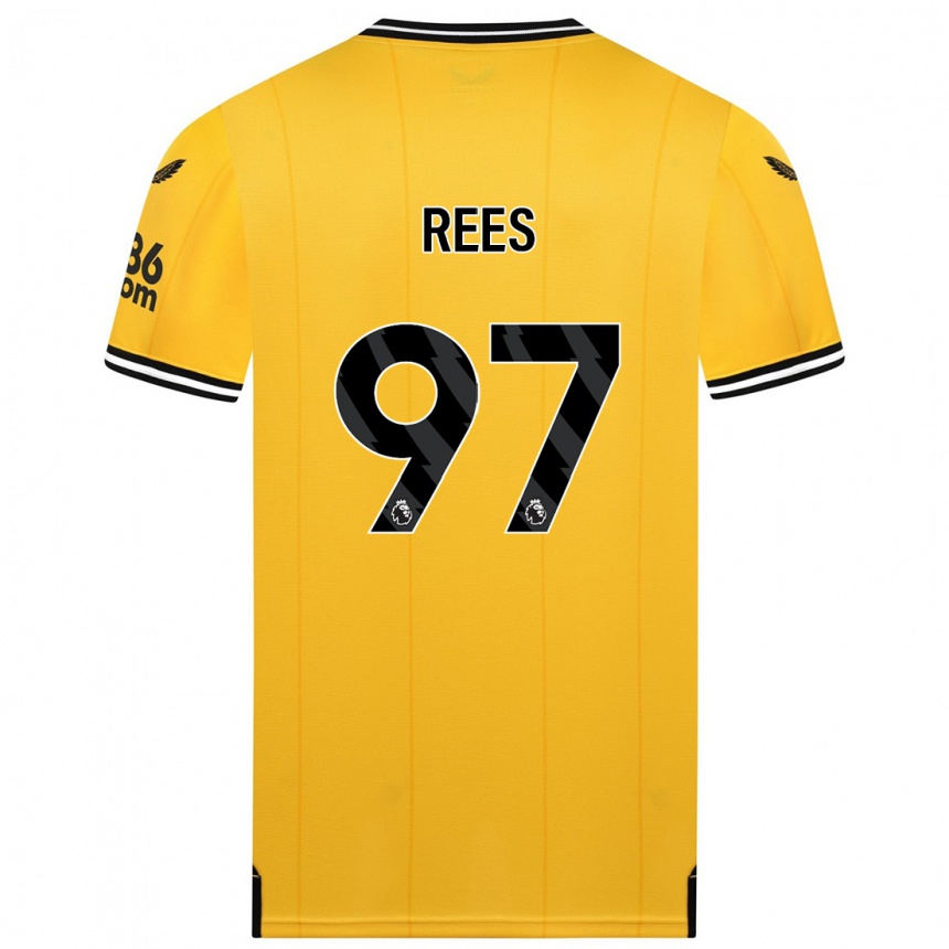 Damen Fußball Mason Rees #97 Gelb Heimtrikot Trikot 2023/24 T-Shirt Luxemburg