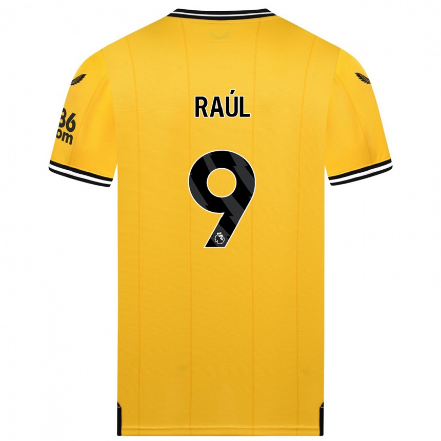 Damen Fußball Raul Jimenez #9 Gelb Heimtrikot Trikot 2023/24 T-Shirt Luxemburg