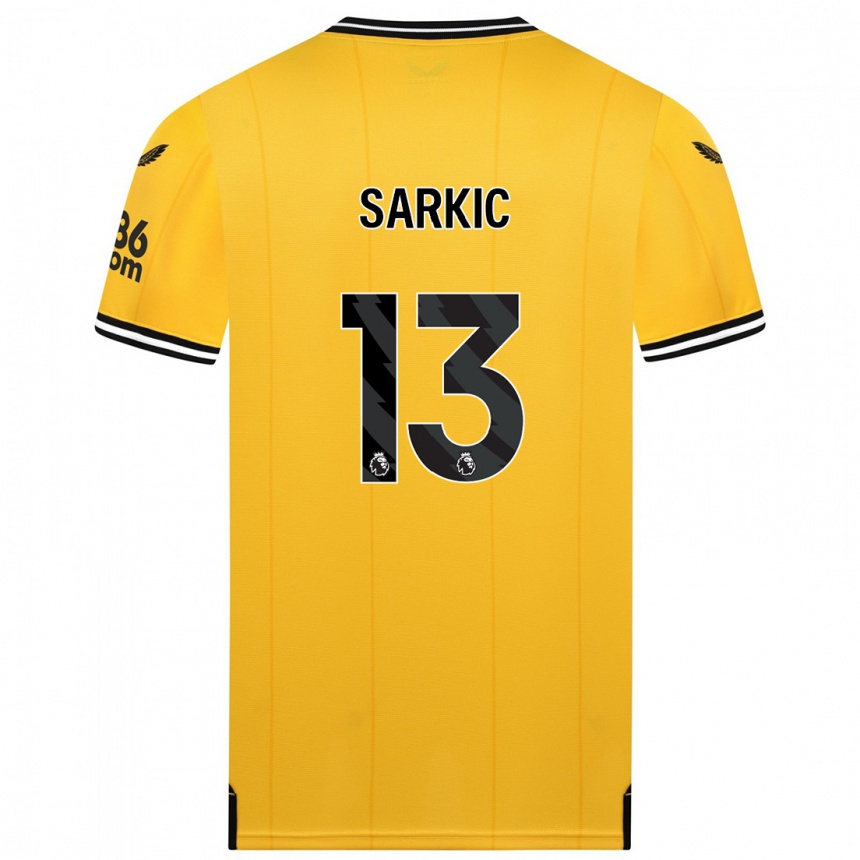 Damen Fußball Matija Sarkic #13 Gelb Heimtrikot Trikot 2023/24 T-Shirt Luxemburg