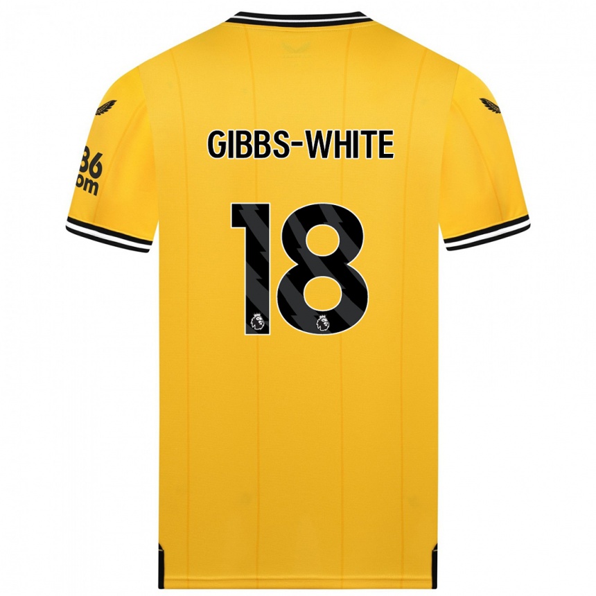Damen Fußball Morgan Gibbs-White #18 Gelb Heimtrikot Trikot 2023/24 T-Shirt Luxemburg