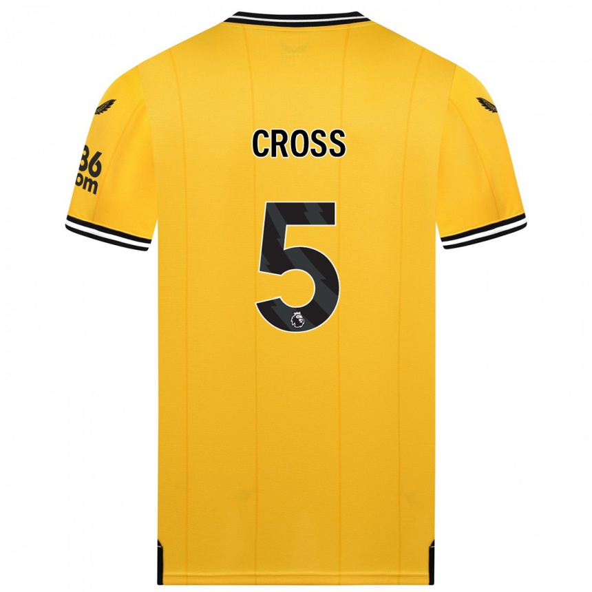 Damen Fußball Emma Cross #5 Gelb Heimtrikot Trikot 2023/24 T-Shirt Luxemburg