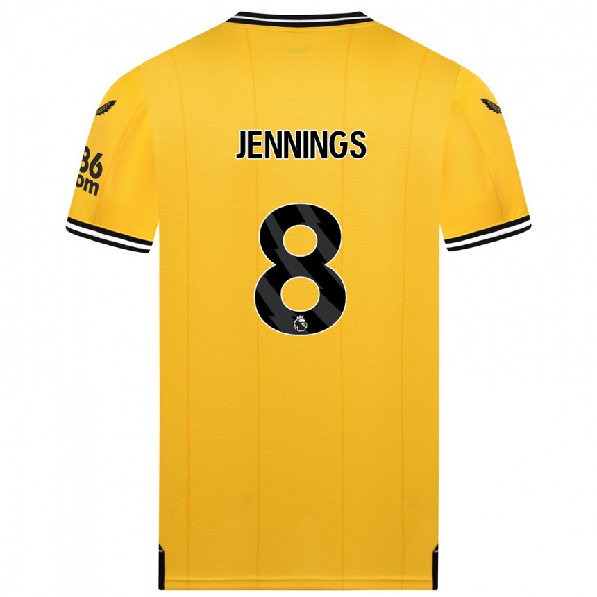 Damen Fußball Shannie Jennings #8 Gelb Heimtrikot Trikot 2023/24 T-Shirt Luxemburg