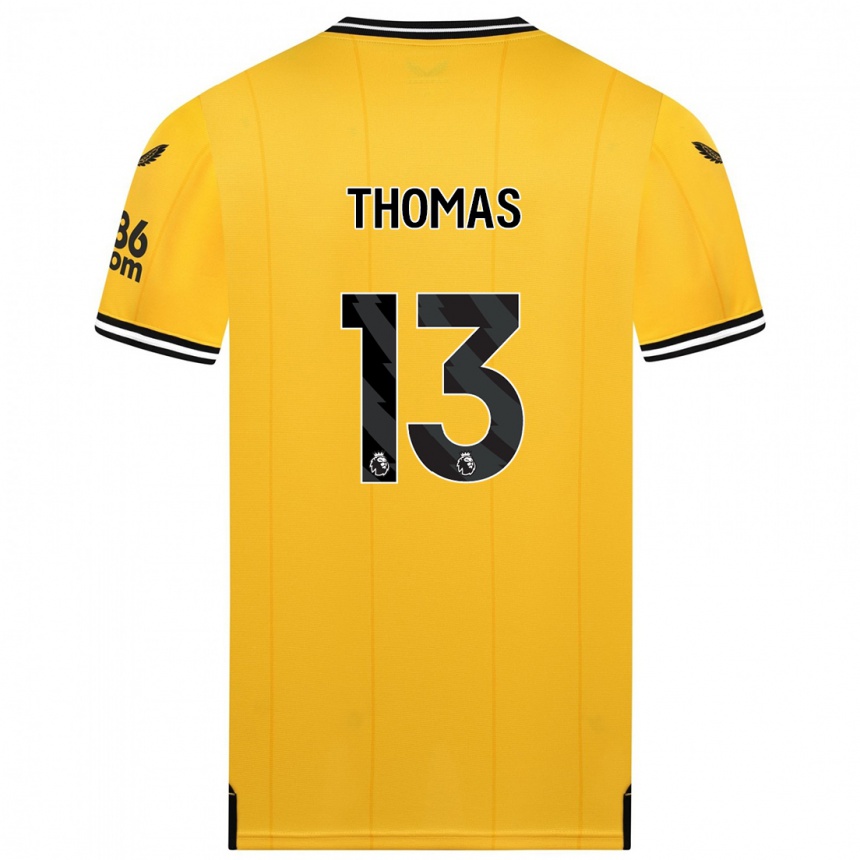 Damen Fußball Bec Thomas #13 Gelb Heimtrikot Trikot 2023/24 T-Shirt Luxemburg
