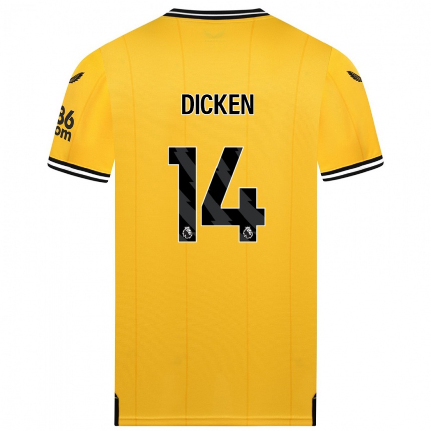 Damen Fußball Amy Dicken #14 Gelb Heimtrikot Trikot 2023/24 T-Shirt Luxemburg