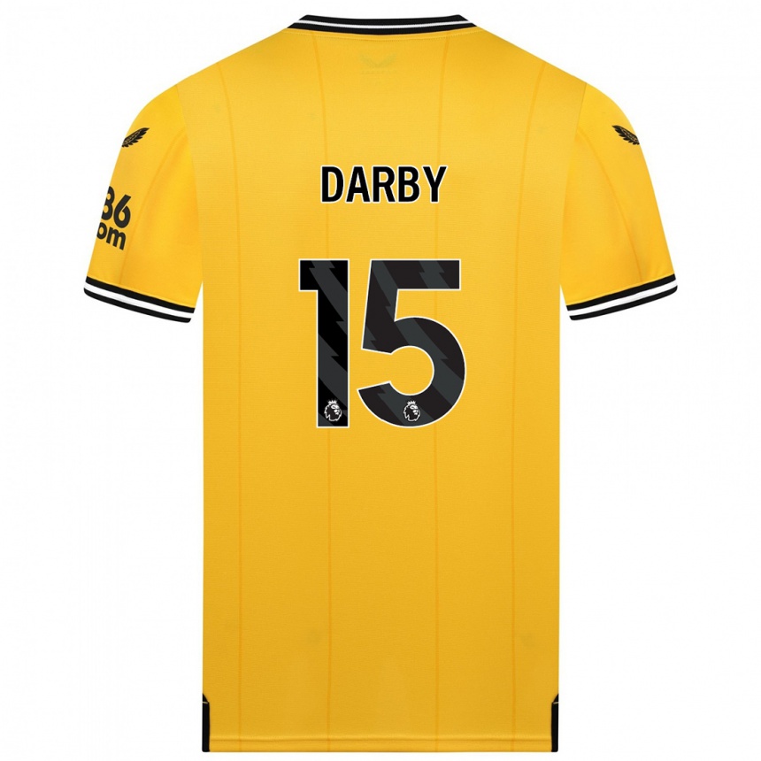 Damen Fußball Kelly Darby #15 Gelb Heimtrikot Trikot 2023/24 T-Shirt Luxemburg