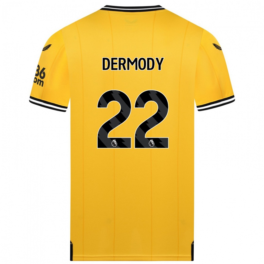 Damen Fußball Helen Dermody #22 Gelb Heimtrikot Trikot 2023/24 T-Shirt Luxemburg