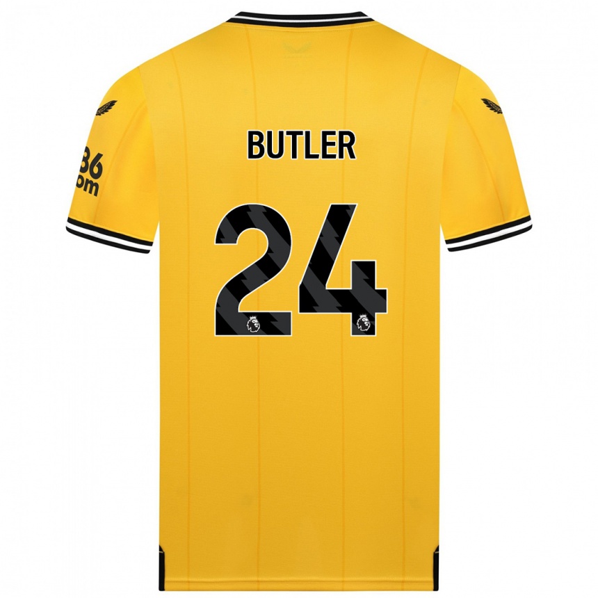 Damen Fußball Elli Butler #24 Gelb Heimtrikot Trikot 2023/24 T-Shirt Luxemburg