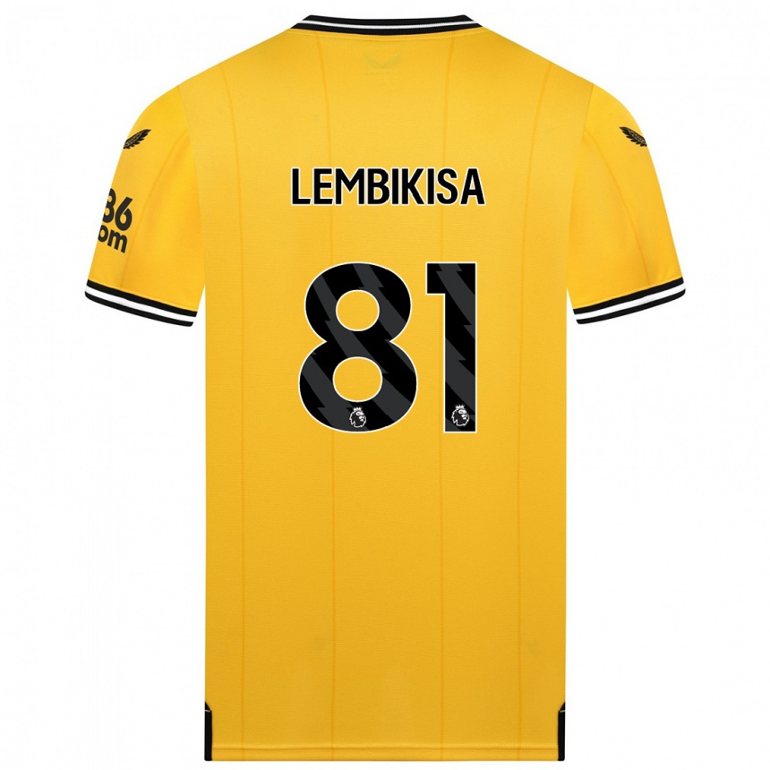 Damen Fußball Dexter Lembikisa #81 Gelb Heimtrikot Trikot 2023/24 T-Shirt Luxemburg