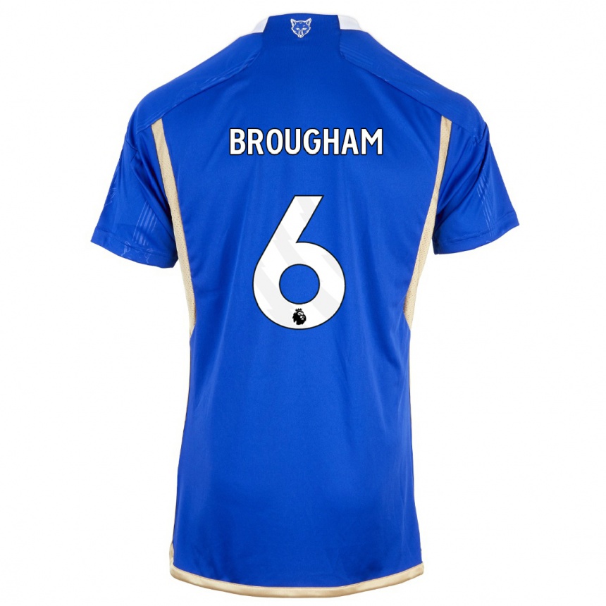 Damen Fußball Georgia Brougham #6 Königsblau Heimtrikot Trikot 2023/24 T-Shirt Luxemburg