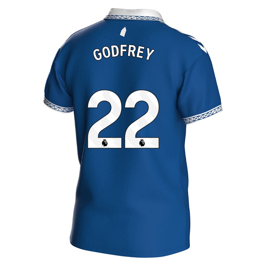 Damen Fußball Ben Godfrey #22 Königsblau Heimtrikot Trikot 2023/24 T-Shirt Luxemburg