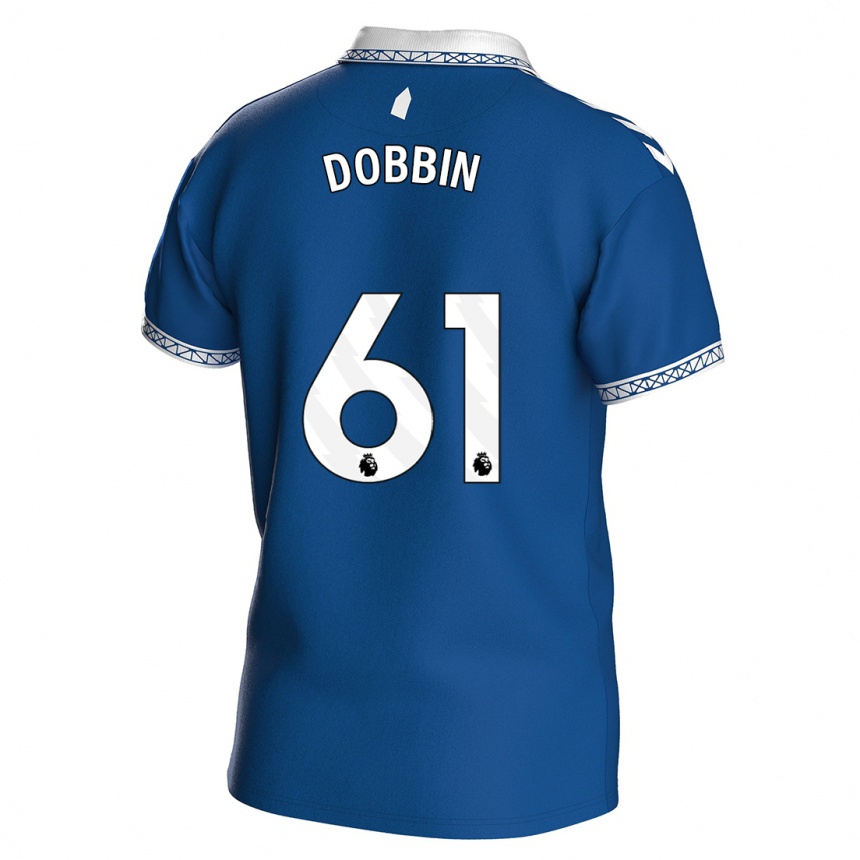 Damen Fußball Lewis Dobbin #61 Königsblau Heimtrikot Trikot 2023/24 T-Shirt Luxemburg
