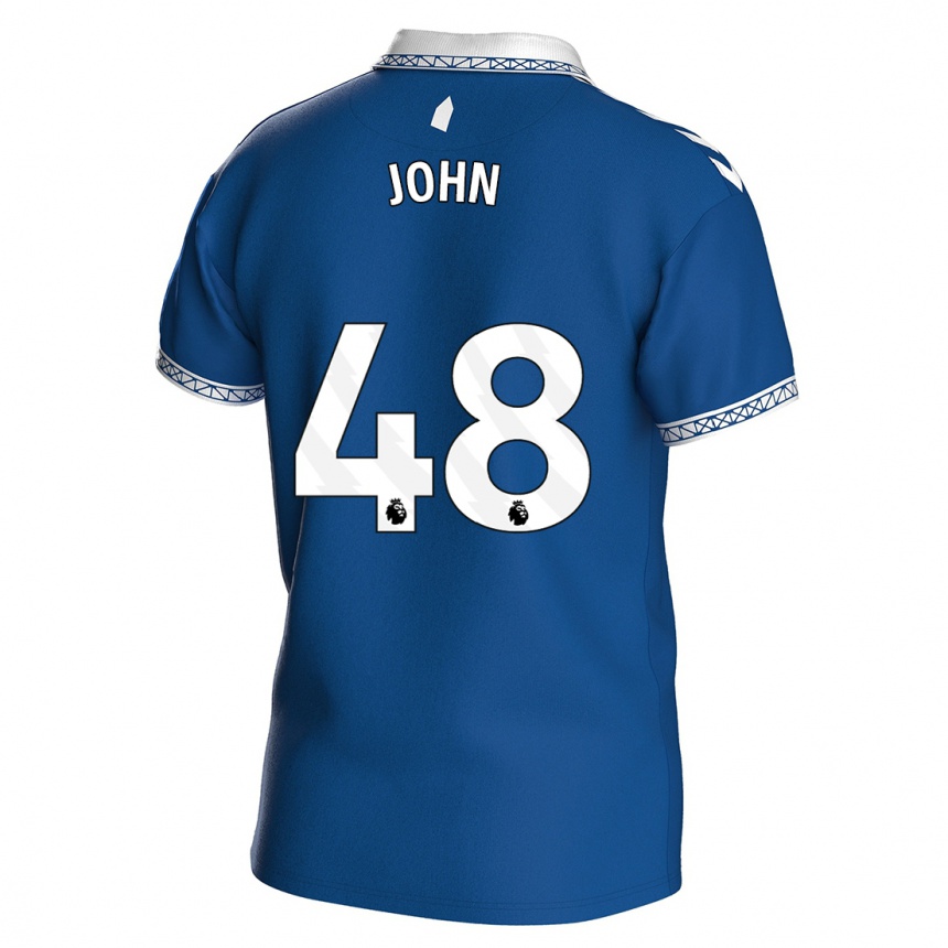 Damen Fußball Kyle John #48 Königsblau Heimtrikot Trikot 2023/24 T-Shirt Luxemburg