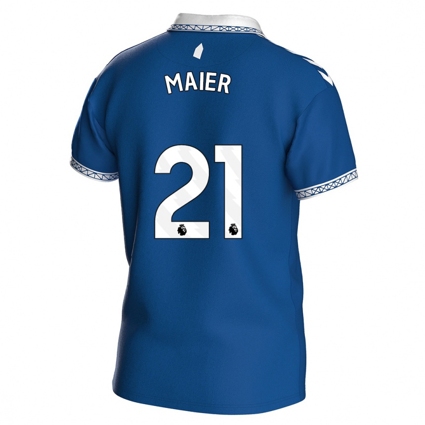 Damen Fußball Leonie Maier #21 Königsblau Heimtrikot Trikot 2023/24 T-Shirt Luxemburg