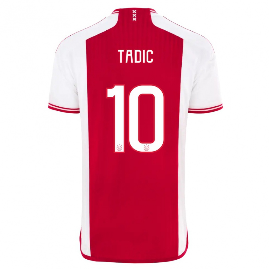 Damen Fußball Dusan Tadic #10 Rot-Weiss Heimtrikot Trikot 2023/24 T-Shirt Luxemburg