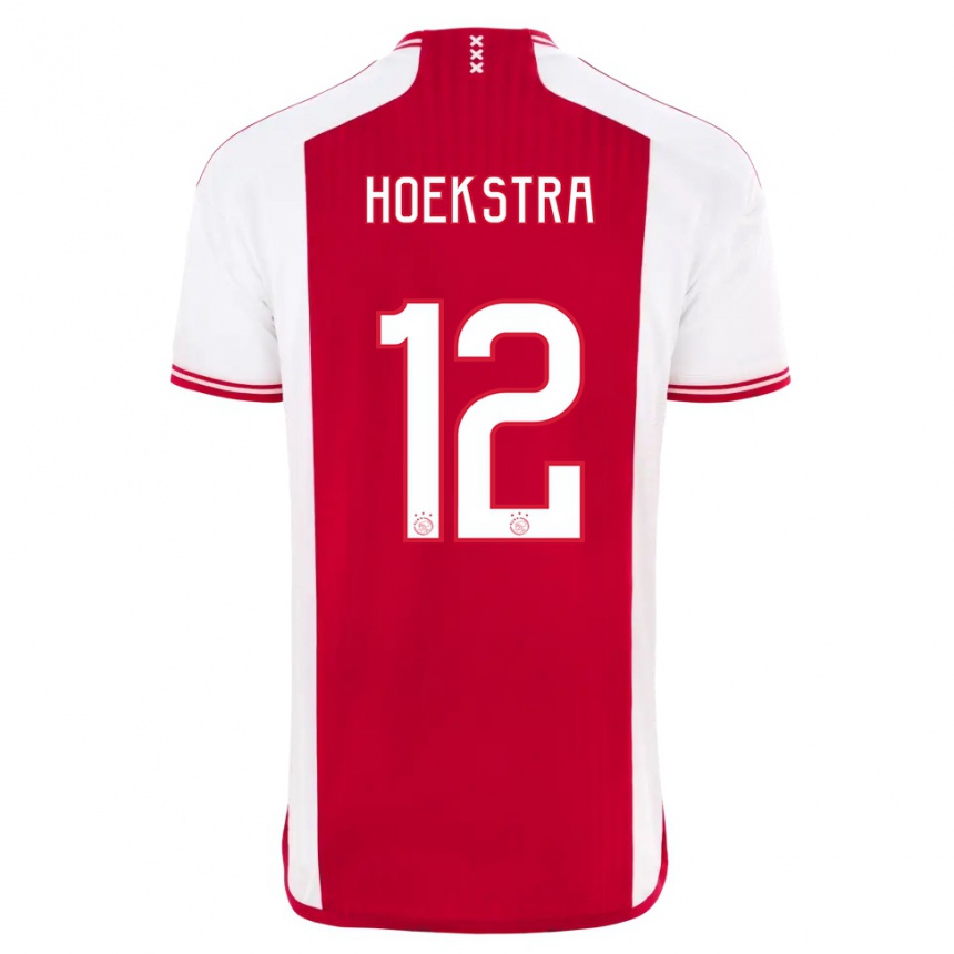 Damen Fußball Isabelle Hoekstra #12 Rot-Weiss Heimtrikot Trikot 2023/24 T-Shirt Luxemburg