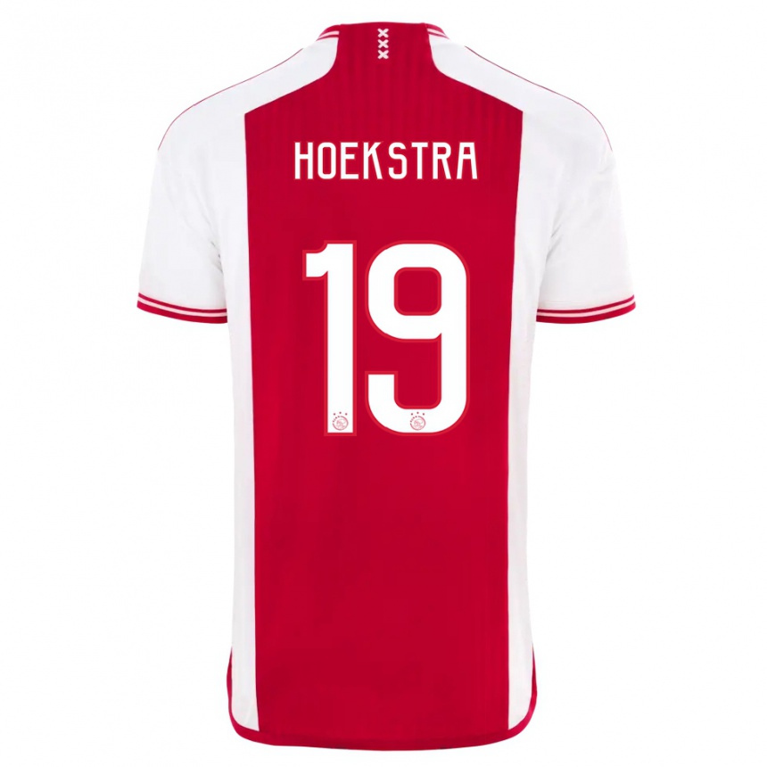 Damen Fußball Tiny Hoekstra #19 Rot-Weiss Heimtrikot Trikot 2023/24 T-Shirt Luxemburg