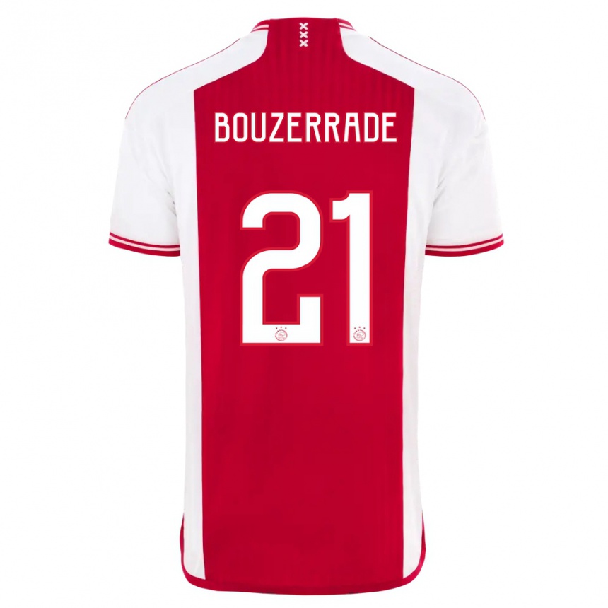 Damen Fußball Zaina Bouzerrade #21 Rot-Weiss Heimtrikot Trikot 2023/24 T-Shirt Luxemburg