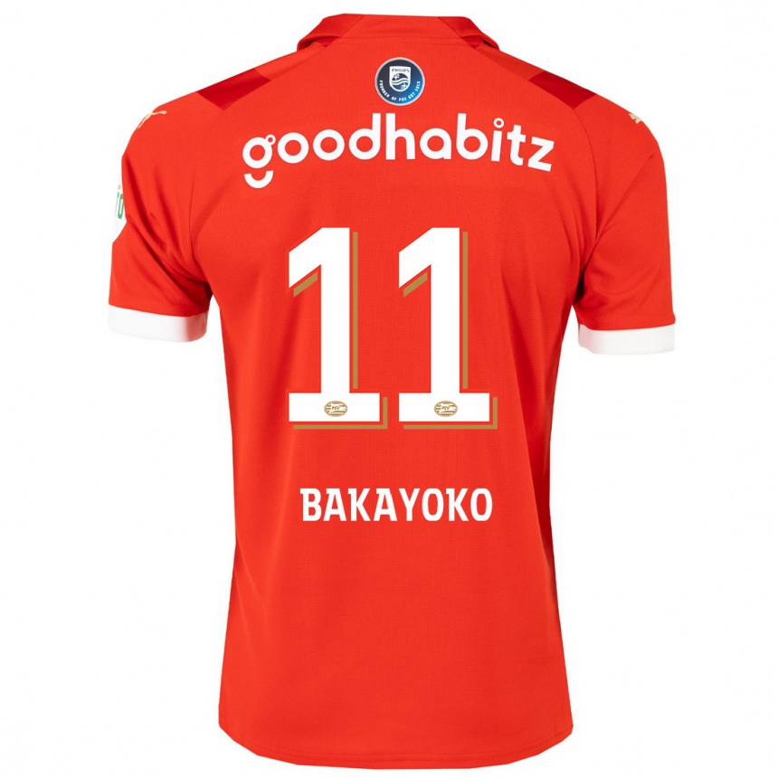 Damen Fußball Johan Bakayoko #11 Rot Heimtrikot Trikot 2023/24 T-Shirt Luxemburg