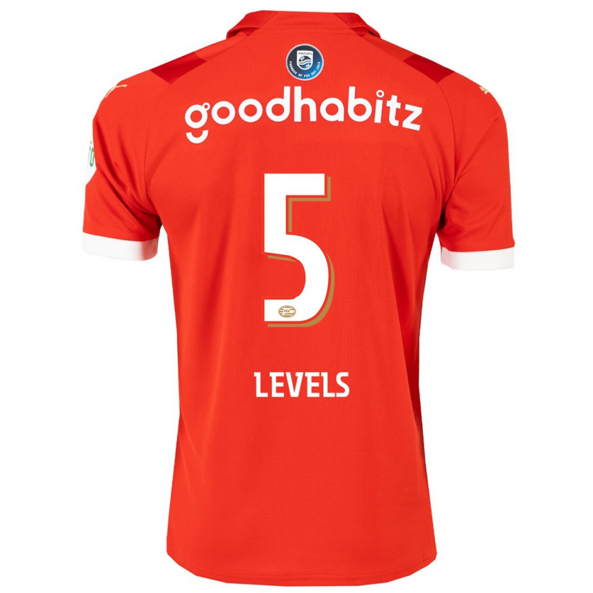 Damen Fußball Janou Levels #5 Rot Heimtrikot Trikot 2023/24 T-Shirt Luxemburg