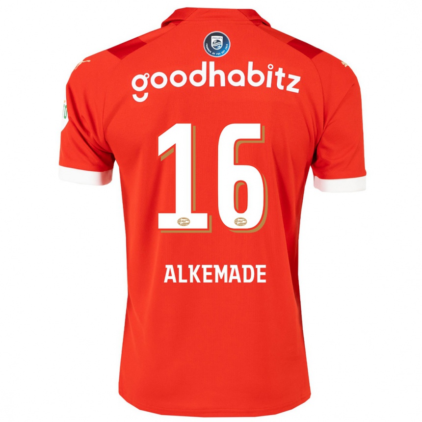 Damen Fußball Lisan Alkemade #16 Rot Heimtrikot Trikot 2023/24 T-Shirt Luxemburg
