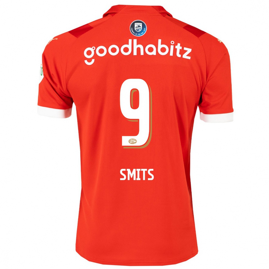 Damen Fußball Joelle Smits #9 Rot Heimtrikot Trikot 2023/24 T-Shirt Luxemburg