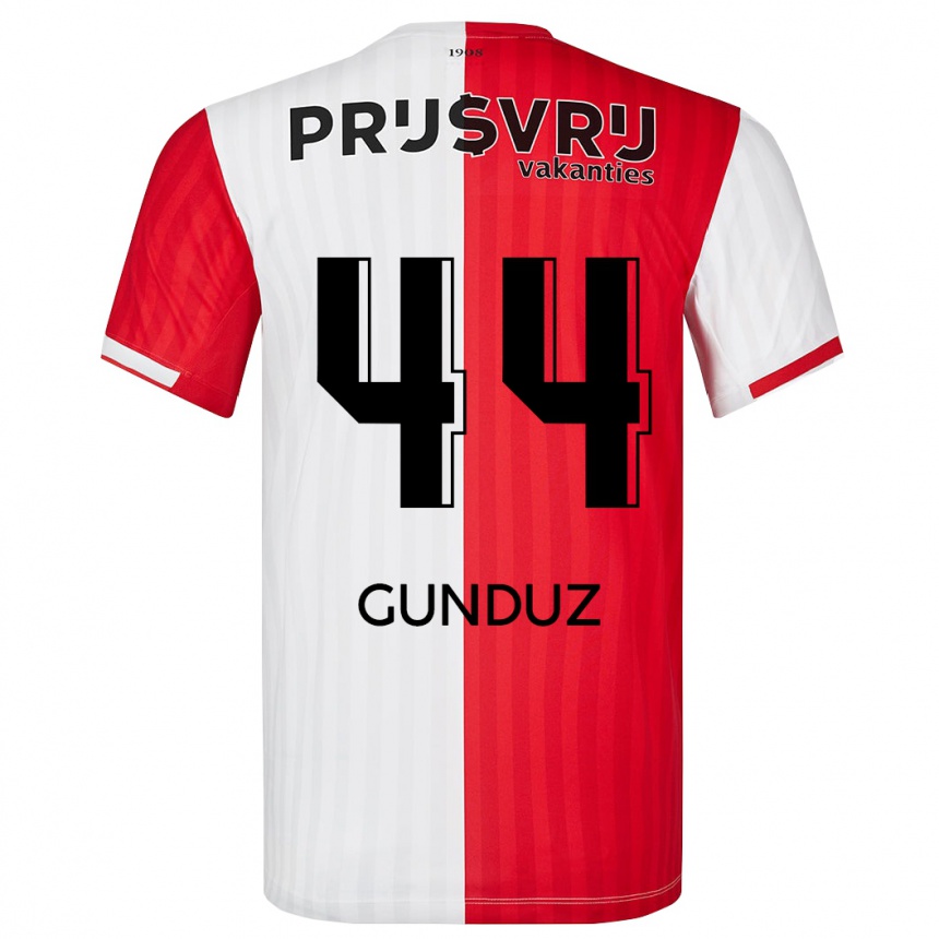 Damen Fußball Omer Gunduz #44 Rot-Weiss Heimtrikot Trikot 2023/24 T-Shirt Luxemburg