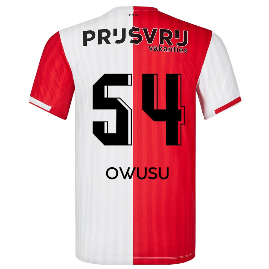 Damen Fußball Denzel Owusu #54 Rot-Weiss Heimtrikot Trikot 2023/24 T-Shirt Luxemburg