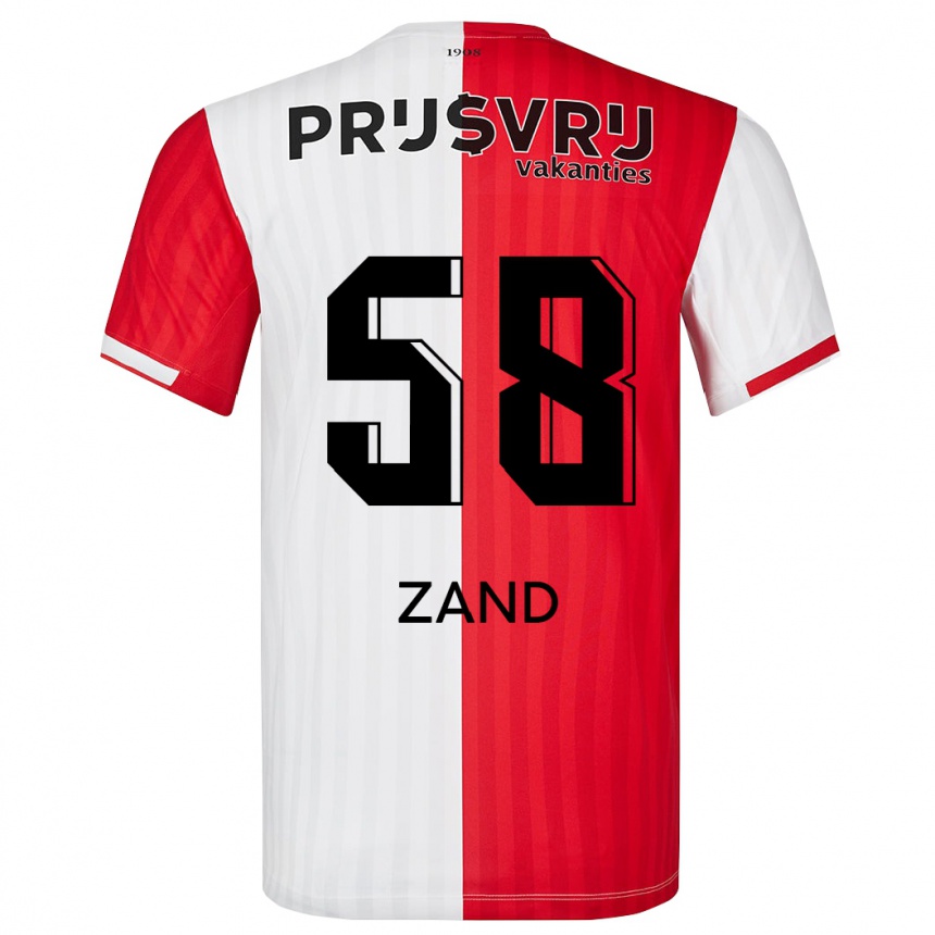 Damen Fußball Shiloht Zand #58 Rot-Weiss Heimtrikot Trikot 2023/24 T-Shirt Luxemburg