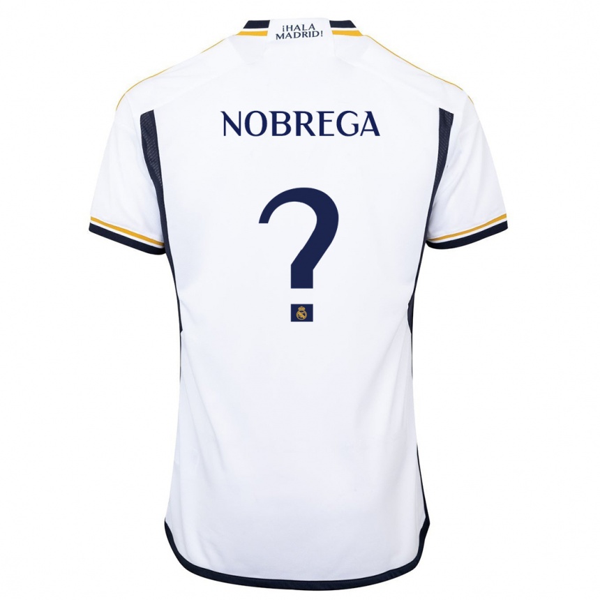 Damen Fußball Abraham Nobrega #0 Weiß Heimtrikot Trikot 2023/24 T-Shirt Luxemburg