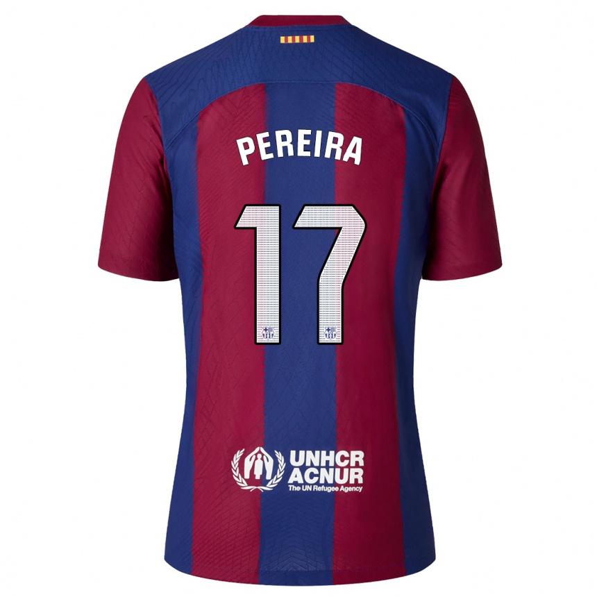 Damen Fußball Andrea Pereira #17 Rot Blau Heimtrikot Trikot 2023/24 T-Shirt Luxemburg