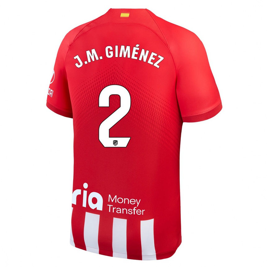 Damen Fußball Jose Maria Gimenez #2 Rot-Weiss Heimtrikot Trikot 2023/24 T-Shirt Luxemburg