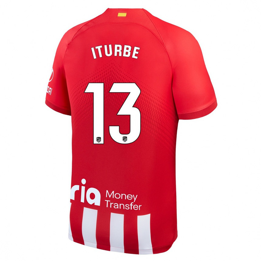 Damen Fußball Alejandro Iturbe #13 Rot-Weiss Heimtrikot Trikot 2023/24 T-Shirt Luxemburg