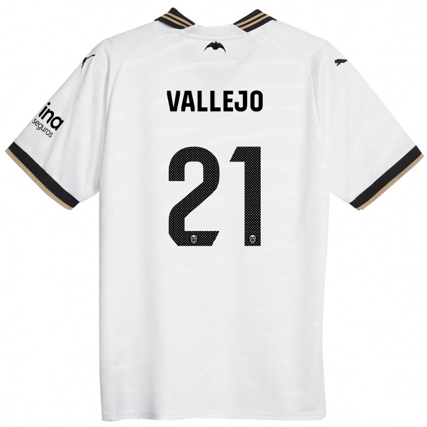 Damen Fußball Manu Vallejo #21 Weiß Heimtrikot Trikot 2023/24 T-Shirt Luxemburg